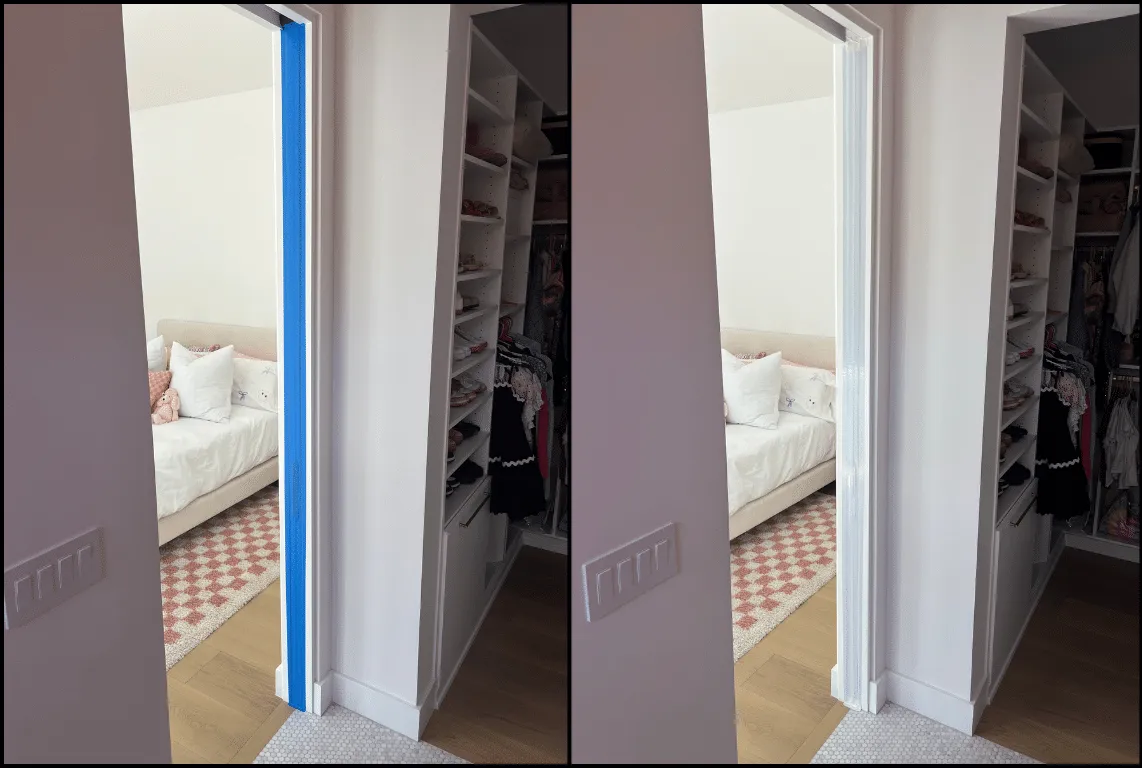 Door frame sealing comparison showing gaps where scorpions enter homes