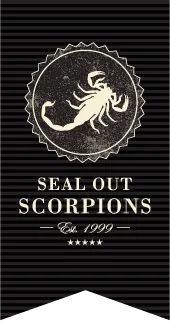 logo for Seal Out Scorpions, An Arizona Scorpion Control And Prevention Service Covering Scottsdale, Mesa, Chandler, Phoenix and surrounding areas.